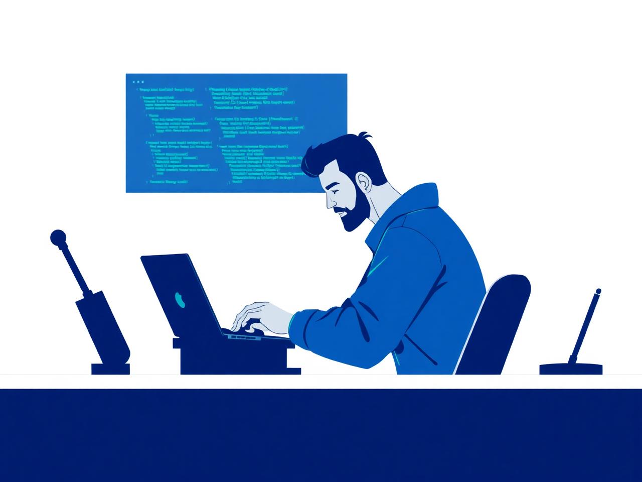 Developer building digital solutions